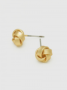Gold love knot stud earrings