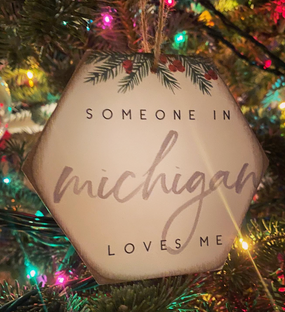 someone in michigan loves me ornament