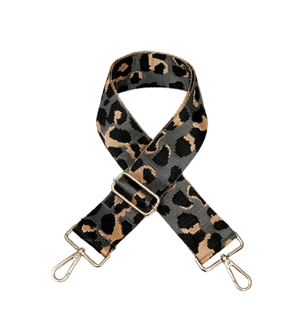 cheetah guitar bag strap, grey