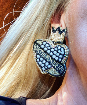 birthday queen heart earrings