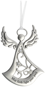 angel ornament - may faith light your path
