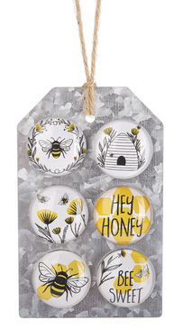 bee and floral magnet set