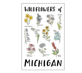 michigan wildflowers postcard