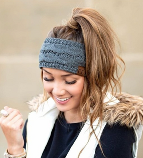 solid cable knit head wrap