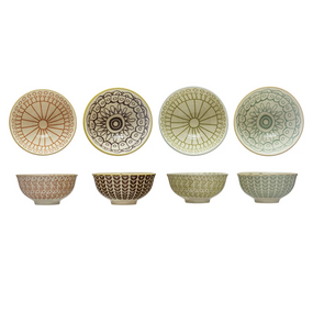 stoneware bowl with pattern (assorted)