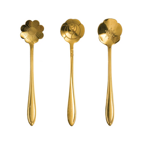 stainless steel flower shaped spoons