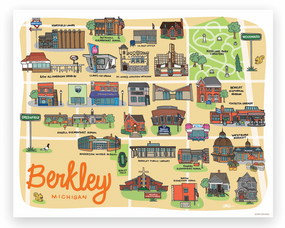 downtown berkley hand drawn 8x10 print