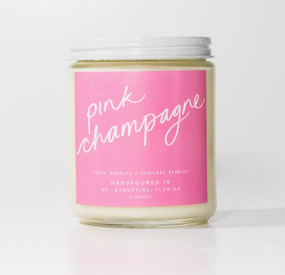pink champagne hand poured candle