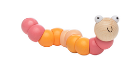 wooden twisty worm,  pink