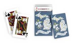 illustrated michigan playing cards