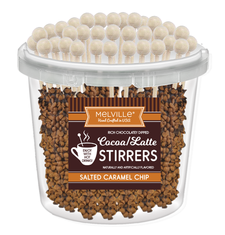 salted caramel dark chocolate stirrers