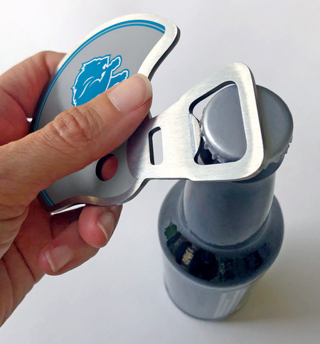 lions helmet bottle opener