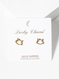 white gold dipped delicate cat stud earrings