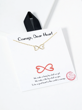 white gold dipped infinity heart pendant necklace - gold