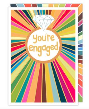 colorful ring engagement card