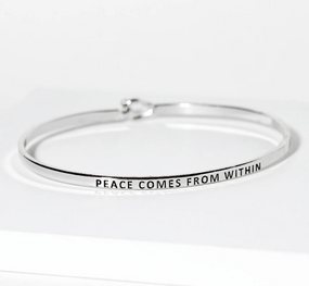 peace comes from within thin bangle