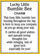 lucky bumble bee charm