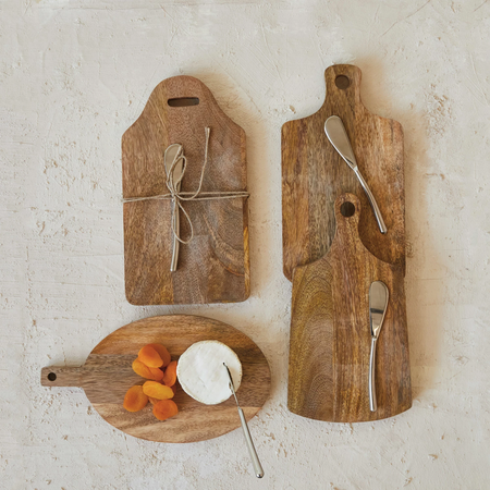  mango wood cheese cutting board set