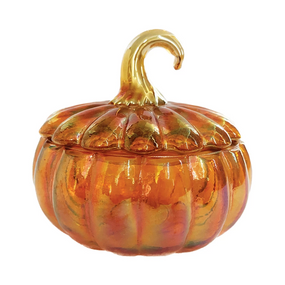 recycled glass pumpkin jar