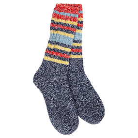 indigo stripe socks