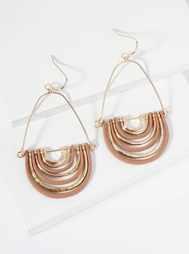 hammered metal geo teardrop earrings