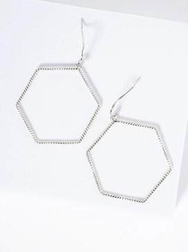 wire hexagon drop earrings