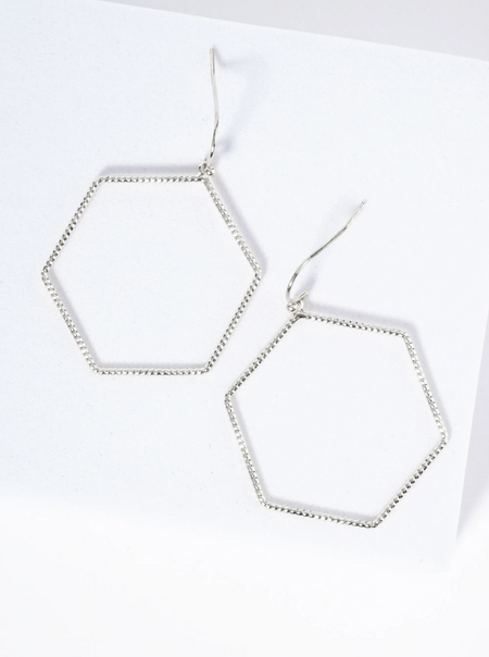 wire hexagon drop earrings