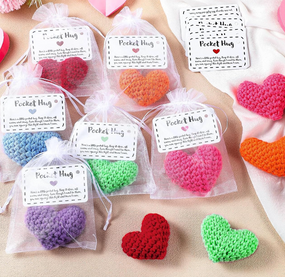 crochet heart pocket hug