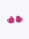 crystal pave puffy heart stud earrings