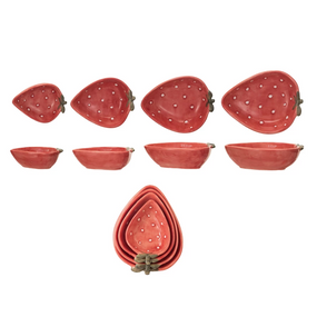 strawberry stoneware measuring cups
