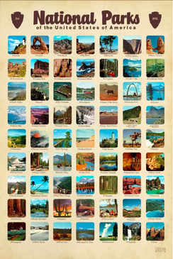national parks 12x18 poster print