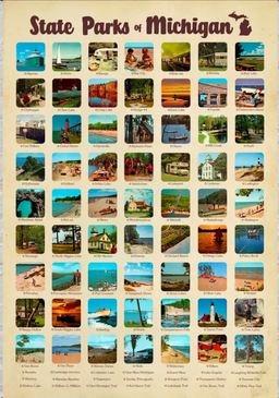 state parks of michigan 12x18 poster print