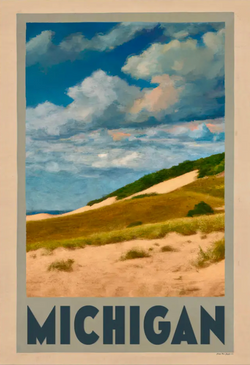 michigan dunes lakeshore 12x18 poster print