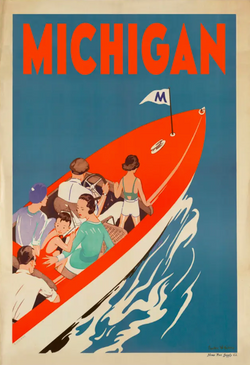 family boat michigan 12x18 poster print