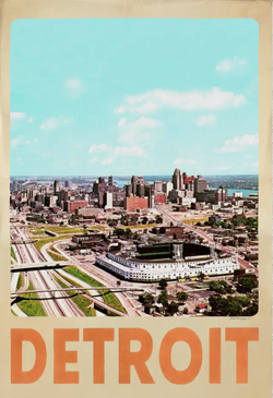 detroit tigers stadium 12x18 poster print