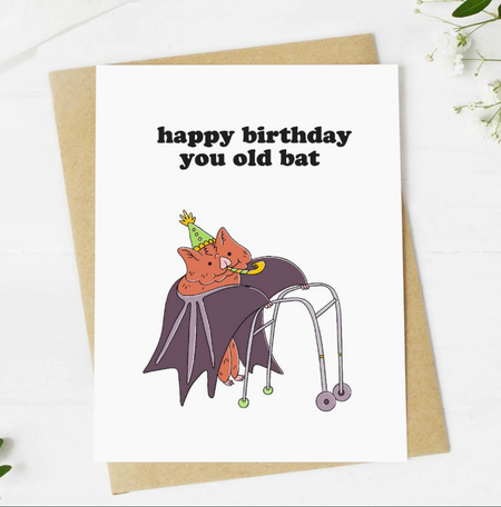 you old bat birthday card