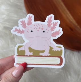 axolotl on book sticker