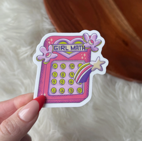 girl math calculator sticker