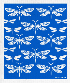 blue dragonfly swedish dishcloth