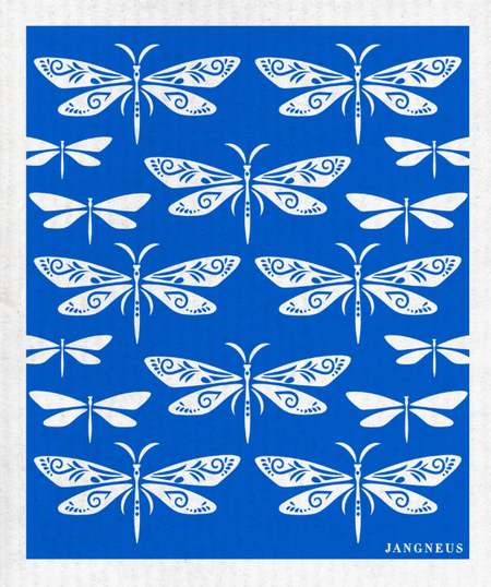 blue dragonfly swedish dishcloth