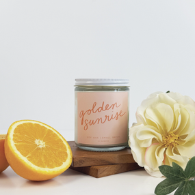 golden sunrise poured candle