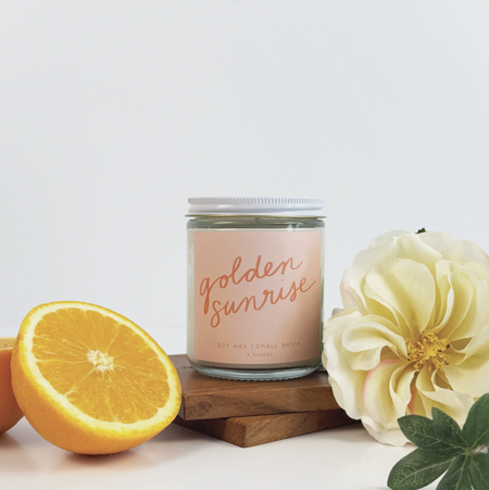 golden sunrise poured candle
