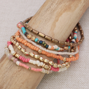 warm tones bead bracelet set