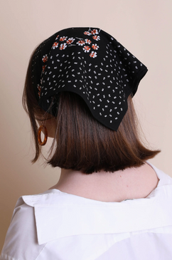 floral and dot bandana