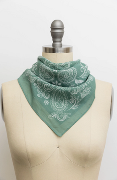 vintage boho bandana sage