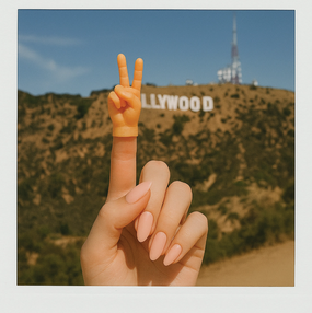 tiny hands peace sign