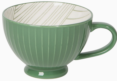 elm green stamped latte mug