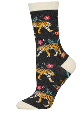 tiger floral womens bamboo socks