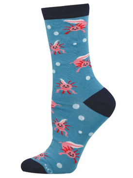 axolotls womens bamboo socks