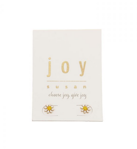 white daisy stud earrings